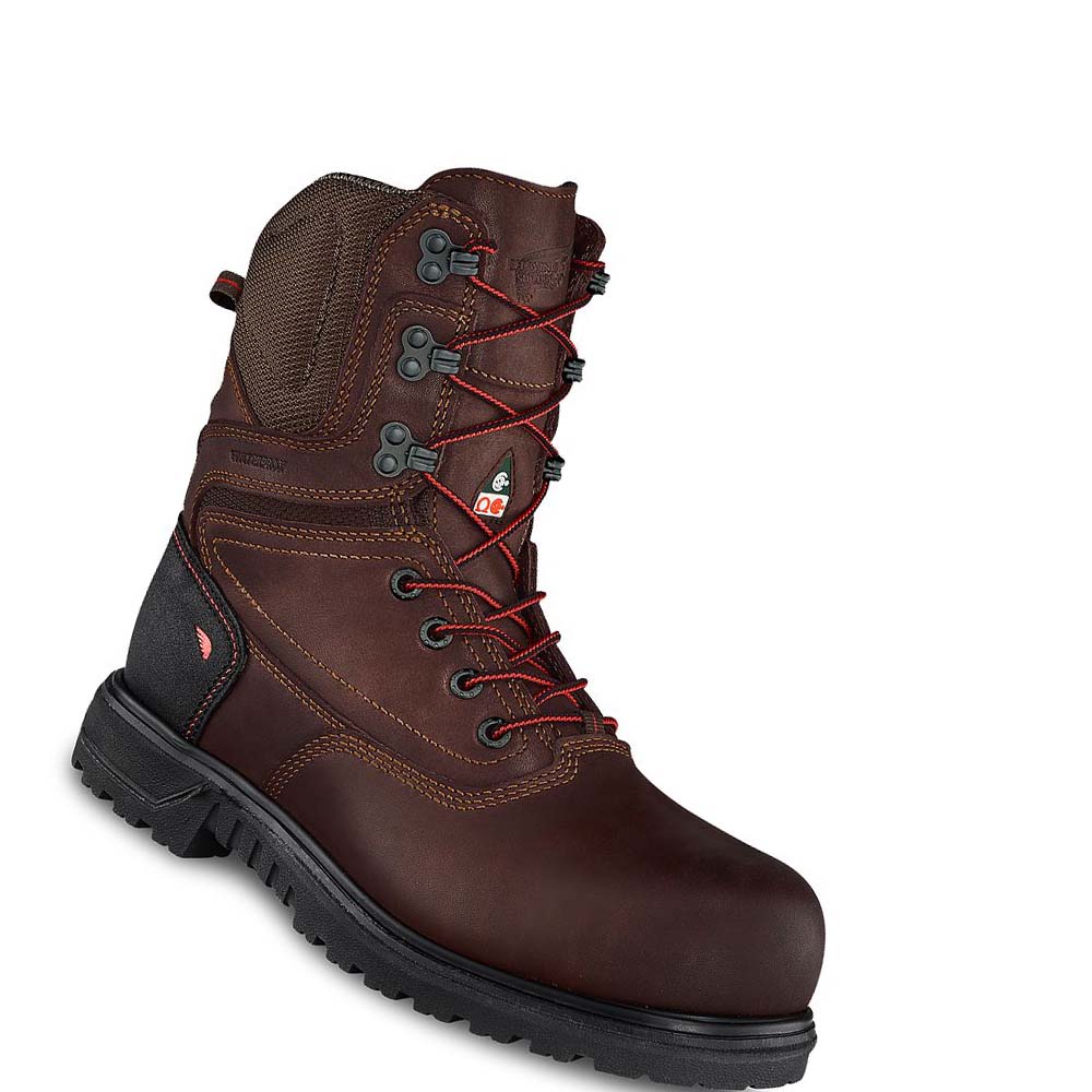 Botas De Trabajo Red Wing Brnr XP 8-inch Impermeables, CSA Seguridad Puntera Mujer Vino | MX368OKI