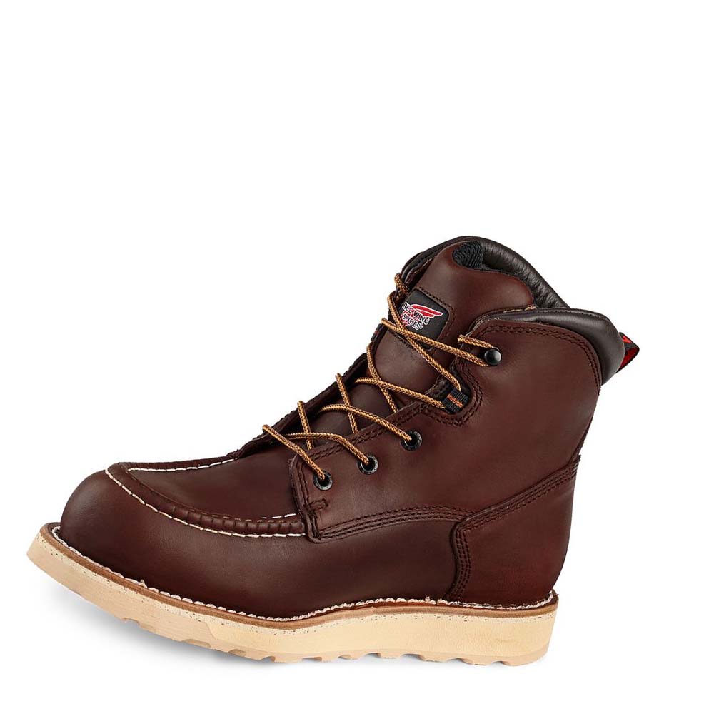 Botas De Trabajo Red Wing Traction Tred 6-inch Impermeables Soft Puntera Hombre Vino | MX43CTV