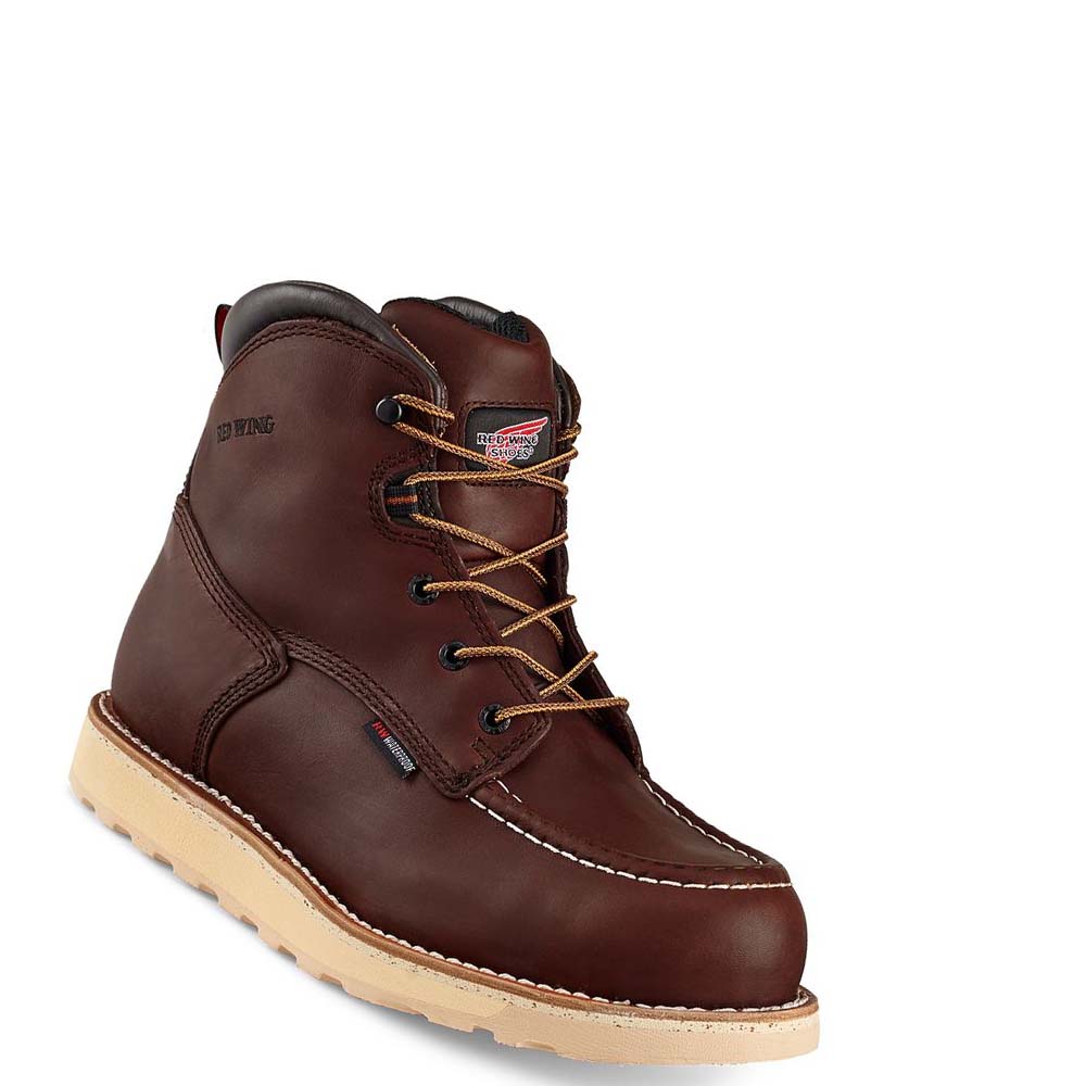 Botas De Trabajo Red Wing Traction Tred 6-inch Impermeables Soft Puntera Hombre Vino | MX43CTV