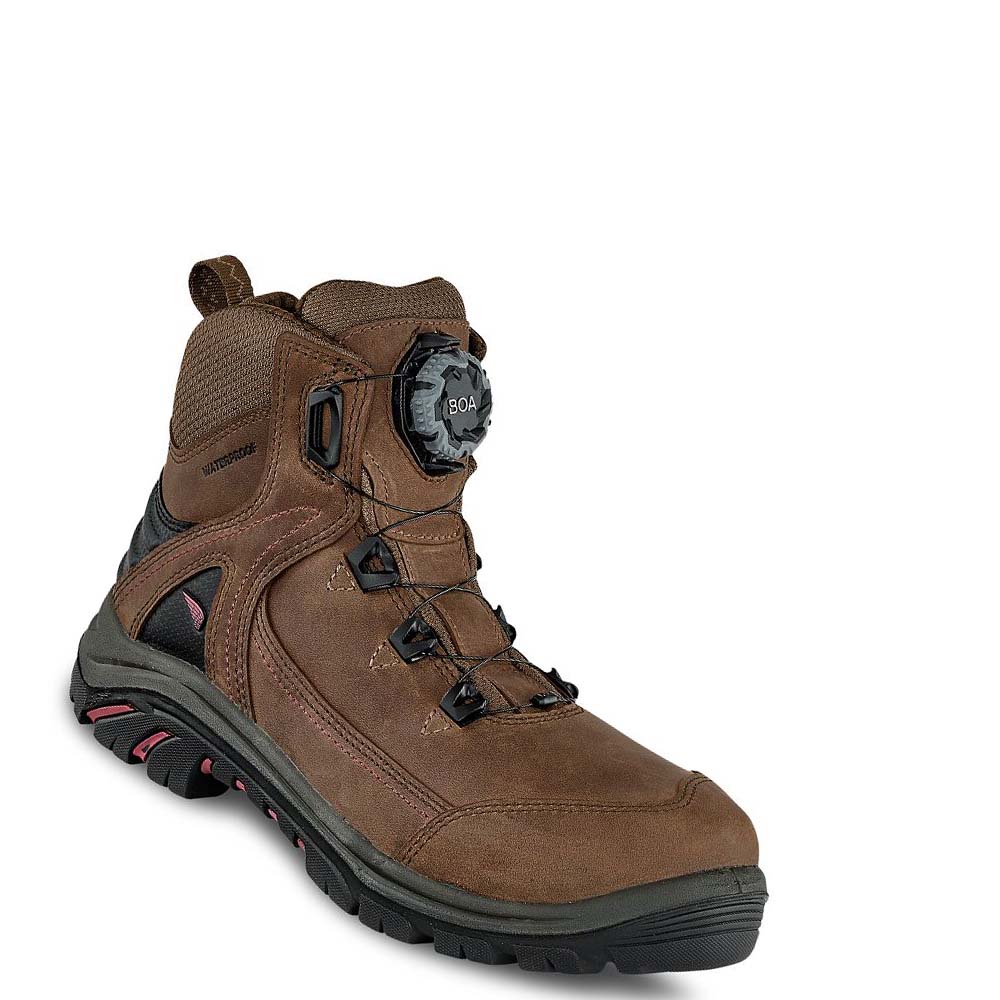 Botas De Trabajo Red Wing Tradeswoman 6-inch Impermeables CSA Seguridad Puntera Mujer Marrom | MX358LIS