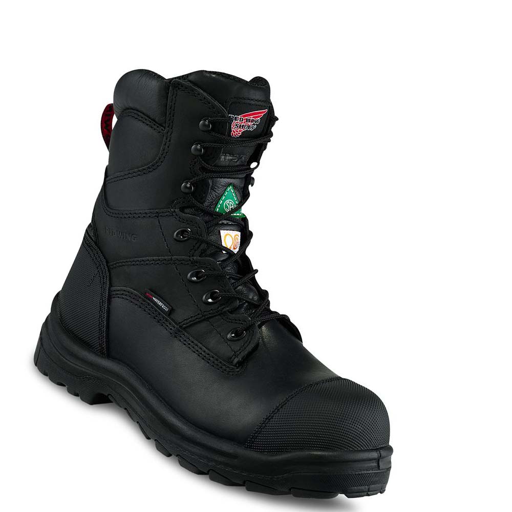 Botas Impermeables Red Wing King Puntera® 8-inch CSA Seguridad Puntera Hombre Negros | MX162UZG