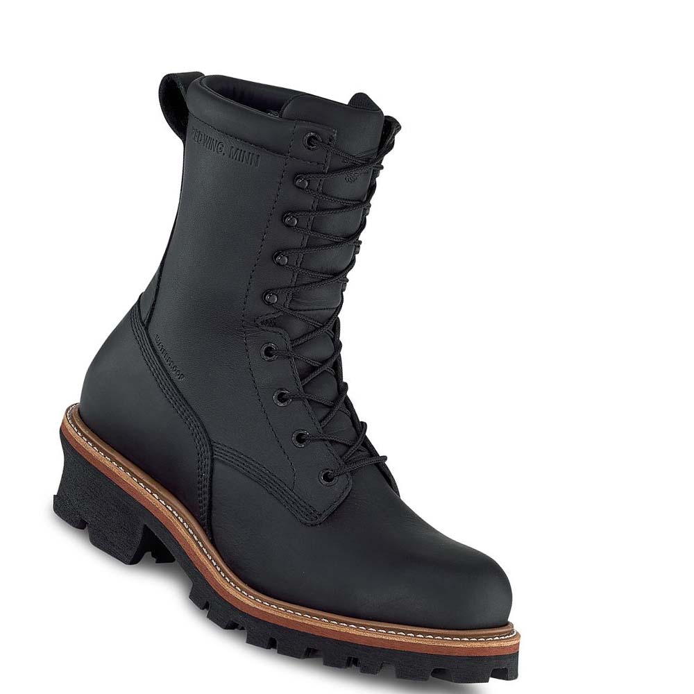 Botas Impermeables Red Wing LoggerMax 9-inch Impermeables, Seguridad Puntera Logger Hombre Negros | MX121CTV