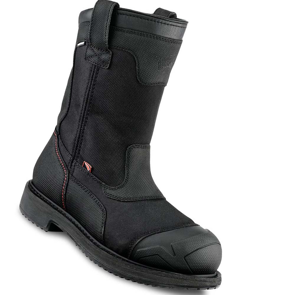 Botas Red Wing MaxBond 10-inch Impermeables Seguridad Puntera Pull On Hombre Negros | MX303CTV