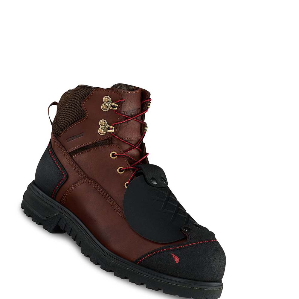 Botas Seguridad Red Wing Brnr XP 6-inch Impermeables Seguridad Puntera Metguard Hombre Vino | MX233FDN